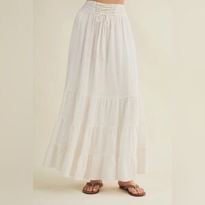 Lace up Tiered Skirt